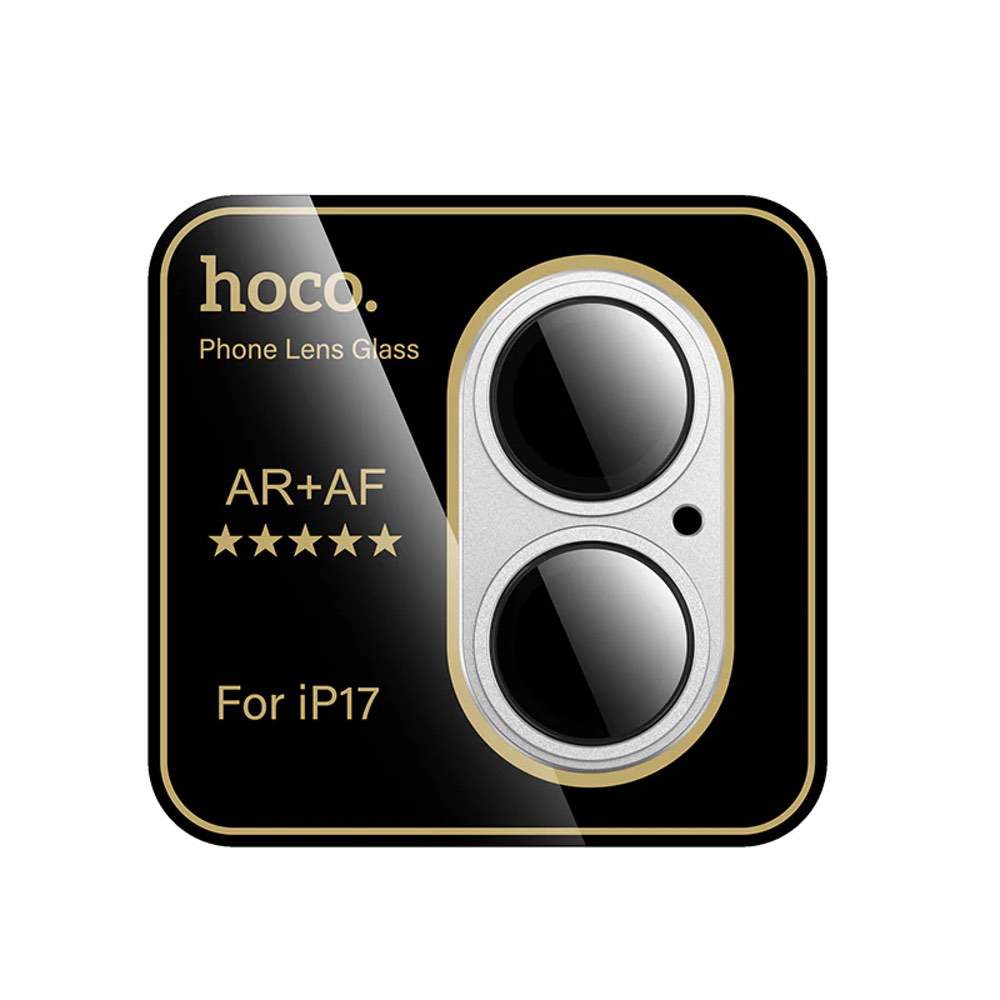 iPhone 17 Lens Protector HOCO V16 Aluminum Full Guard – Silver