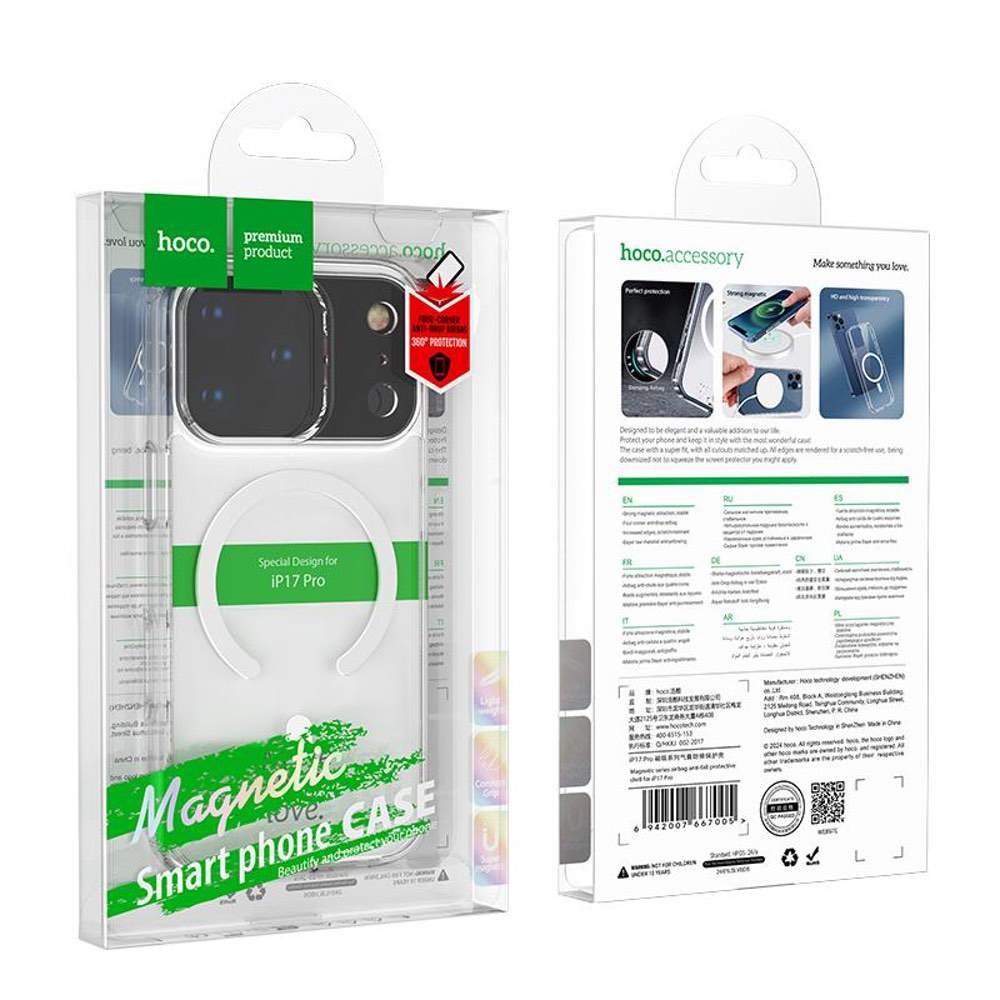 iPhone 17 Pro Case HOCO MagSafe Clear Airbag Shockproof Cover