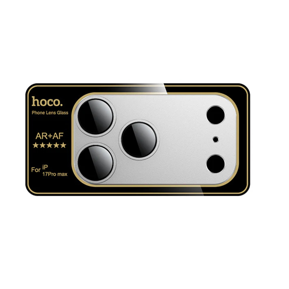 iPhone 17 Pro Max Lens Protector HOCO V16 Aluminum Full Guard – Silver