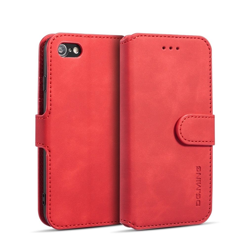 iPhone SE 2022 / SE 2020 / 8 / 7 Case With PU Leather and TPU - Red