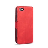 iPhone SE 2022 / SE 2020 / 8 / 7 Case With PU Leather and TPU - Red