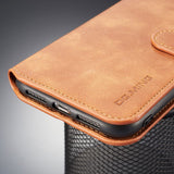 iPhone XR Case DG.MING PU Leather Flip Wallet - Black