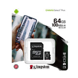 Kingston Micro SD Card 64GB with SD Card Adapter