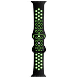 Liquid Silicone Strap For Apple Watch 41mm / 40mm / 38mm - Black + Green
