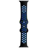 Liquid Silicone Strap For Apple Watch 41mm / 40mm / 38mm - Black + Sky Blue