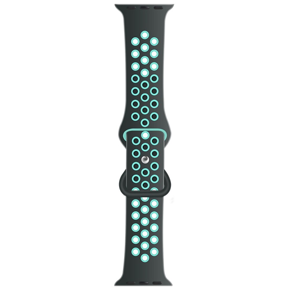 Liquid Silicone Strap For Apple Watch 41mm / 40mm / 38mm - Grey + Teal