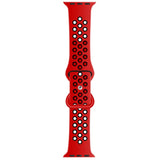 Liquid Silicone Strap For Apple Watch 41mm / 40mm / 38mm - Red + Black