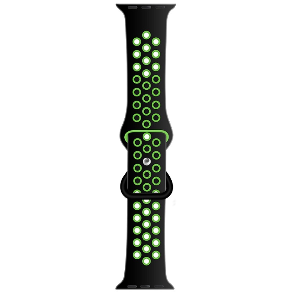 Liquid Silicone Strap For Apple Watch 49mm / 45mm / 44mm / 42mm - Black + Green