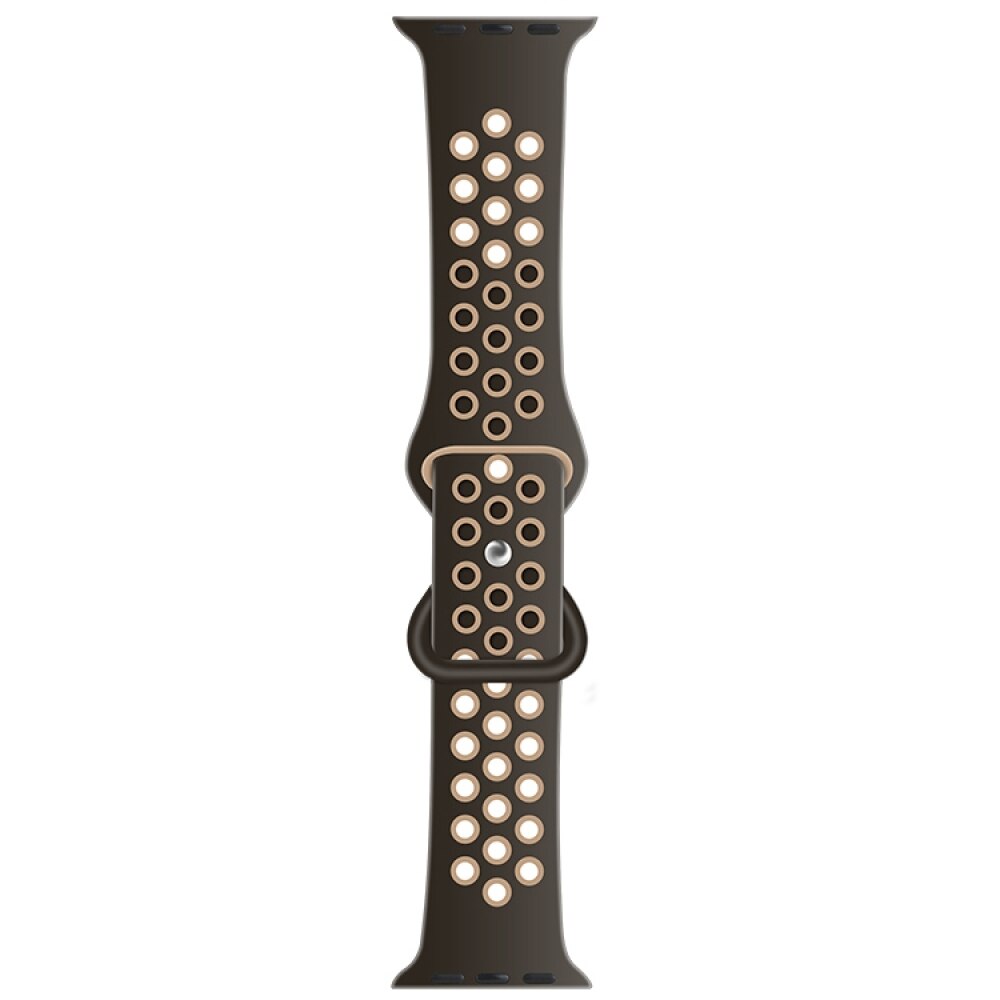 Liquid Silicone Strap For Apple Watch 49mm / 45mm / 44mm / 42mm - Smoke Purple + Brown