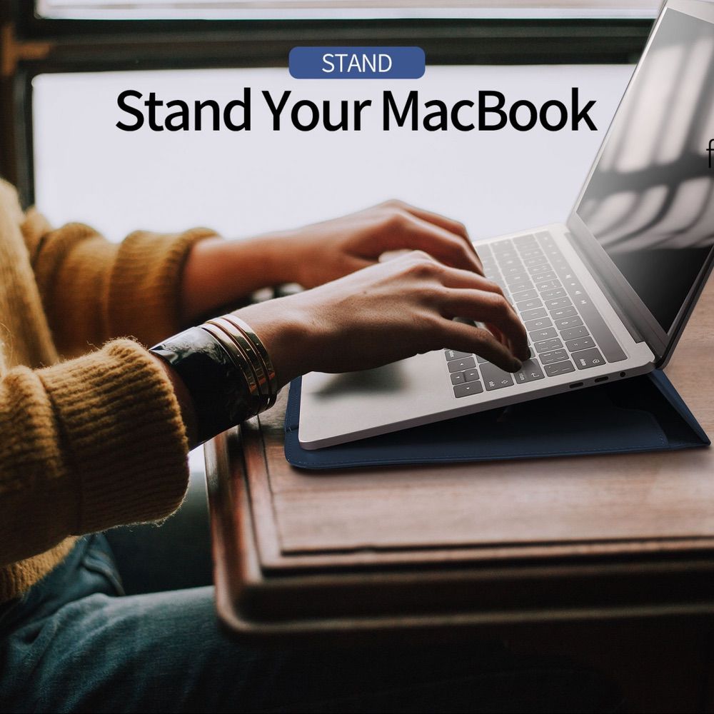 MacBook Air 13.3 Case Dux Ducis HEFI Series PU Leather - Blue