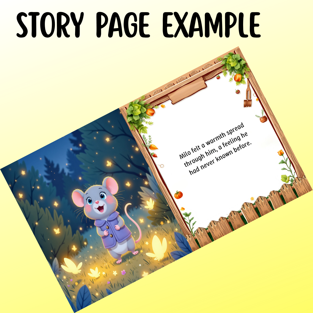 Kids Bedtime Story PDF | Preschool Fairy Tale Book | Milo the Moonlight Mouse | Digital Download