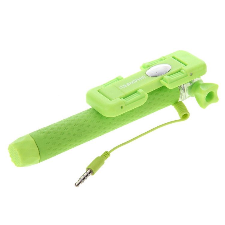 Mini Selfie Stick Monopod Multifunction Wire Controlled Extendable - Green