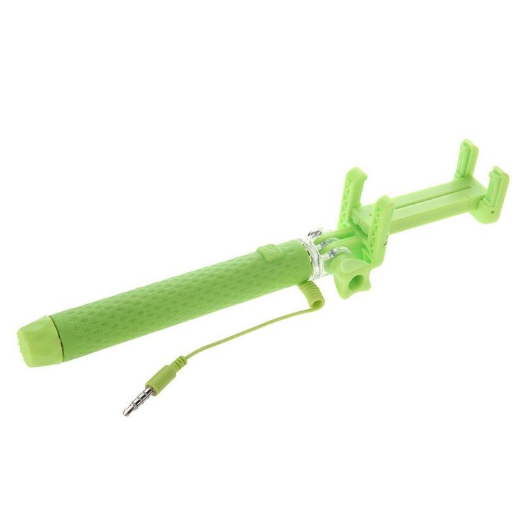 Mini Selfie Stick Monopod Multifunction Wire Controlled Extendable - Green