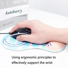 Mouse Pad Silicone Comfortable Padded Non-Slip - Blue Cat