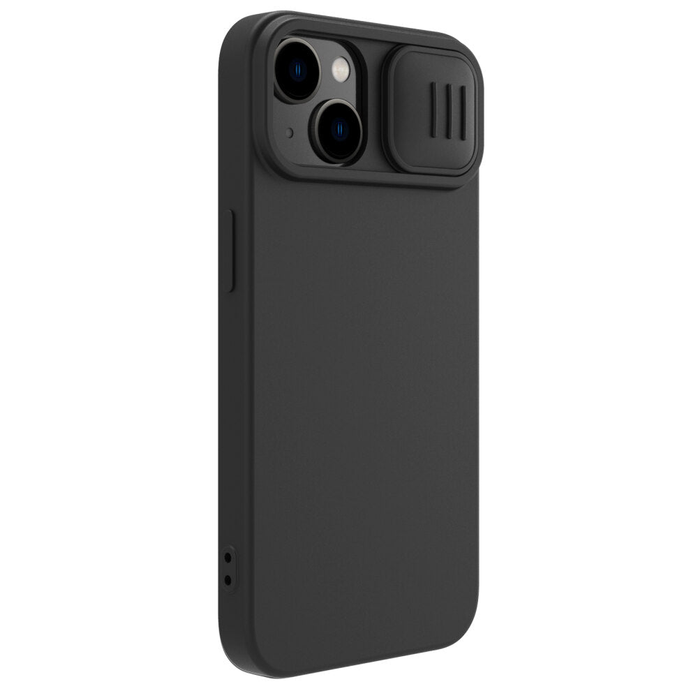 iPhone 15 Plus Case Silicon Protective CamShield Case - Black