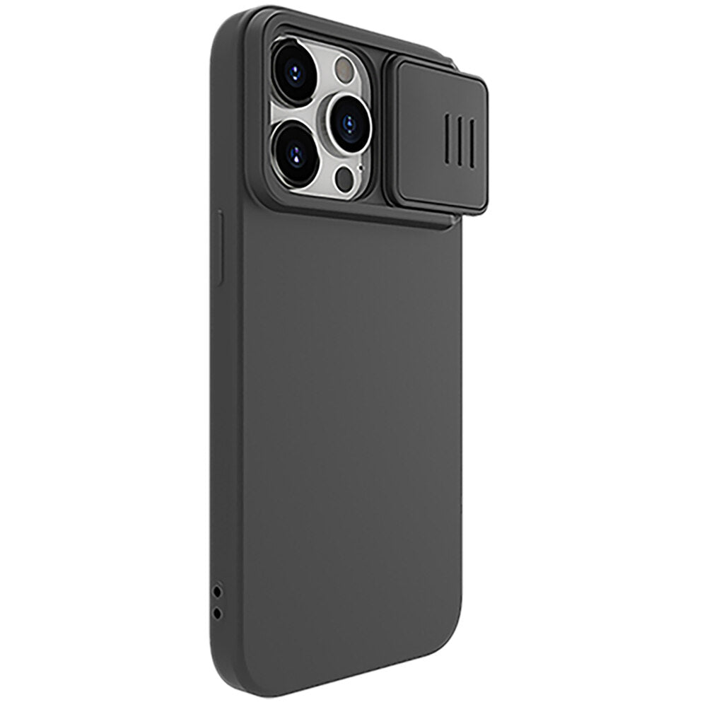 iPhone 15 Pro Case Silicon Shockproof CamShield Case - Black