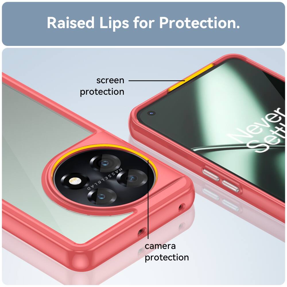 OnePlus 11 5G Case Colorful Series Acrylic and TPU - Red