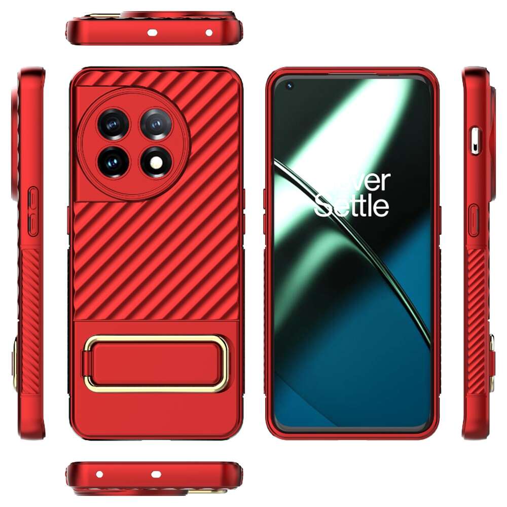 OnePlus 11 5G Case Stand Holder Shockproof TPU - Red