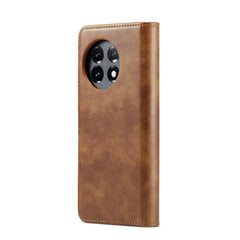 OnePlus 11 Case Crazy Horse Texture Detachable Magnetic PU Leather Brown