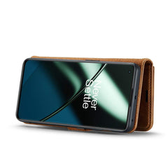 OnePlus 11 Case Crazy Horse Texture Detachable Magnetic PU Leather Brown