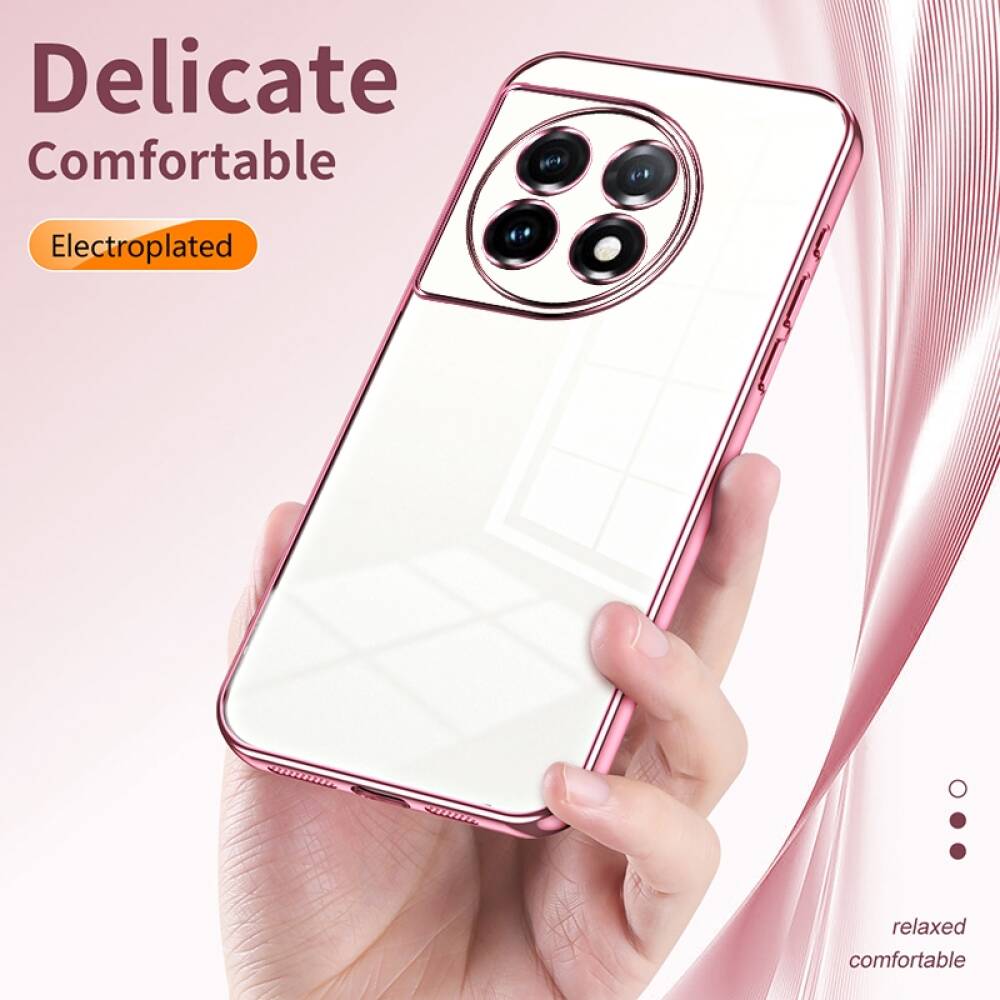 OnePlus 11 Case Transparent Shockproof Soft TPU - Gold