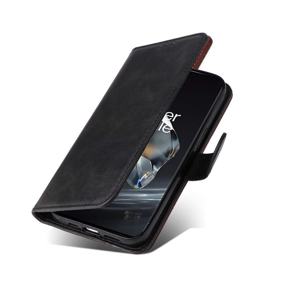 OnePlus 12 Case Classic Calf Texture Flip PU Leather Black