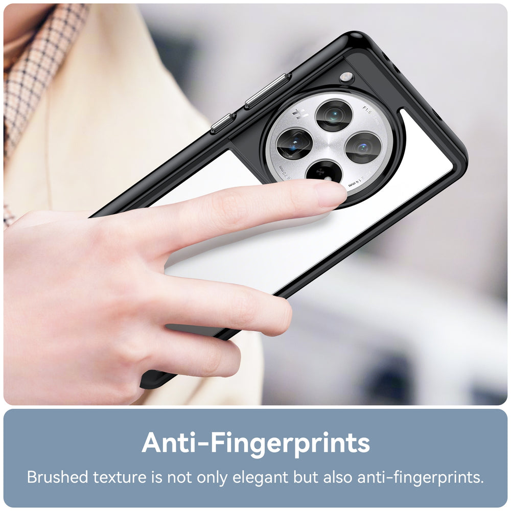 OnePlus 12 Case Colorful Series Acrylic Hybrid TPU - Black