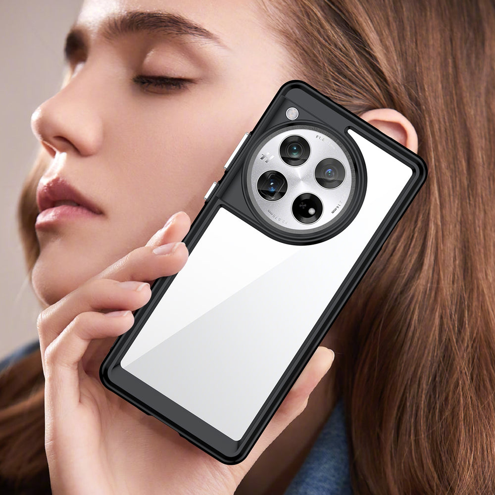 OnePlus 12 Case Colorful Series Acrylic Hybrid TPU - Black