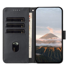 OnePlus 12 Case Triangle Pattern Buckle Clasp PU Leather Black