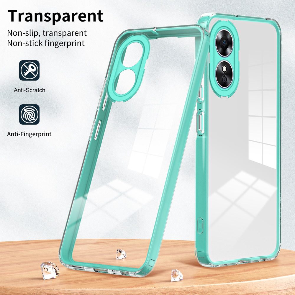 OPPO A17 4G Case Shockproof TPU Color PC Frame - Light Green