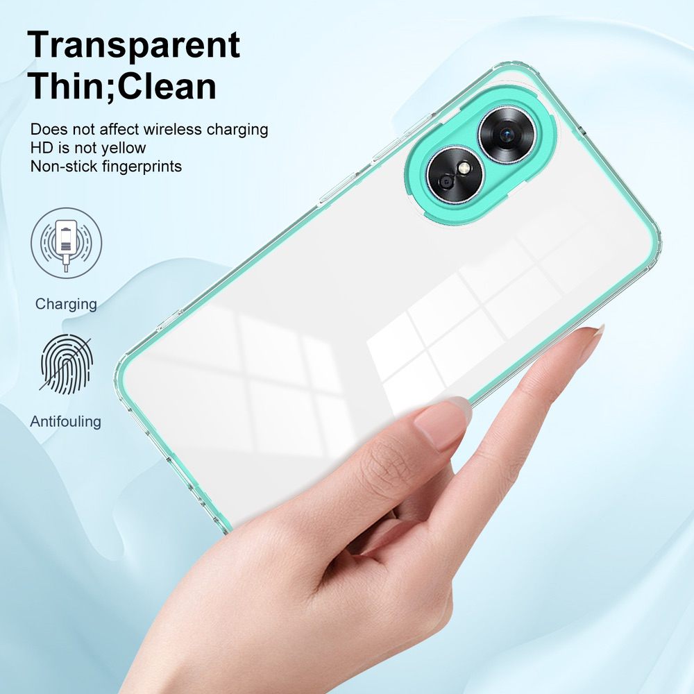 OPPO A17 4G Case Shockproof TPU Color PC Frame - Light Green