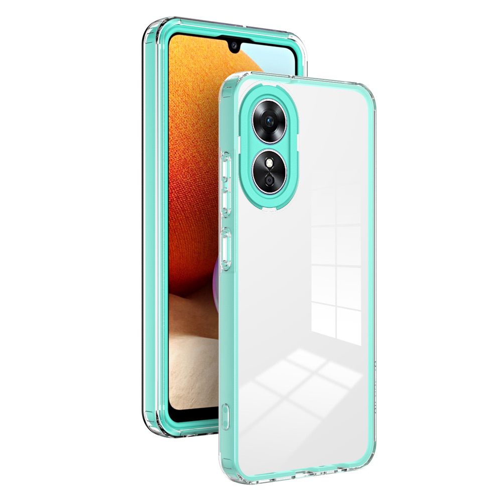 Para OPPO A17 XINLI Straight 6D Plating Gold Edge TPU Funda para teléfono  (verde menta)