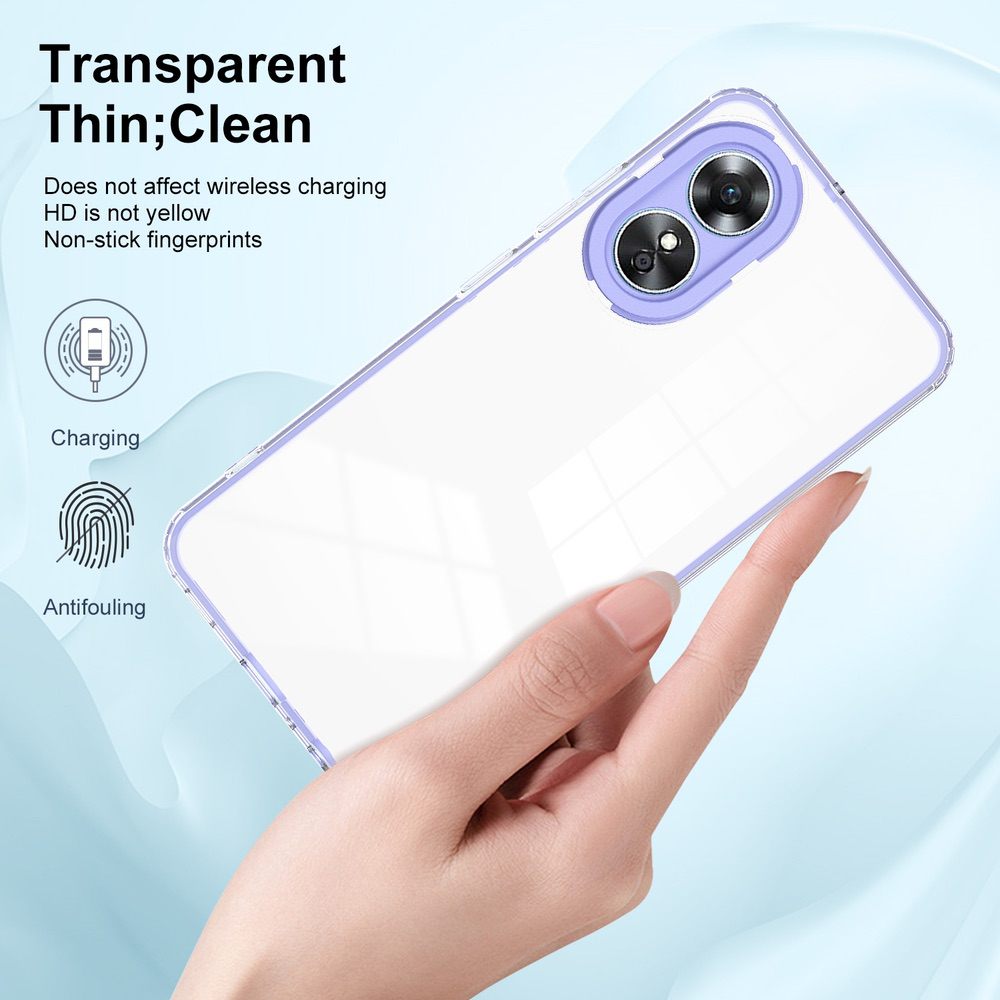 OPPO A17 4G Case Shockproof TPU Color PC Frame - Purple