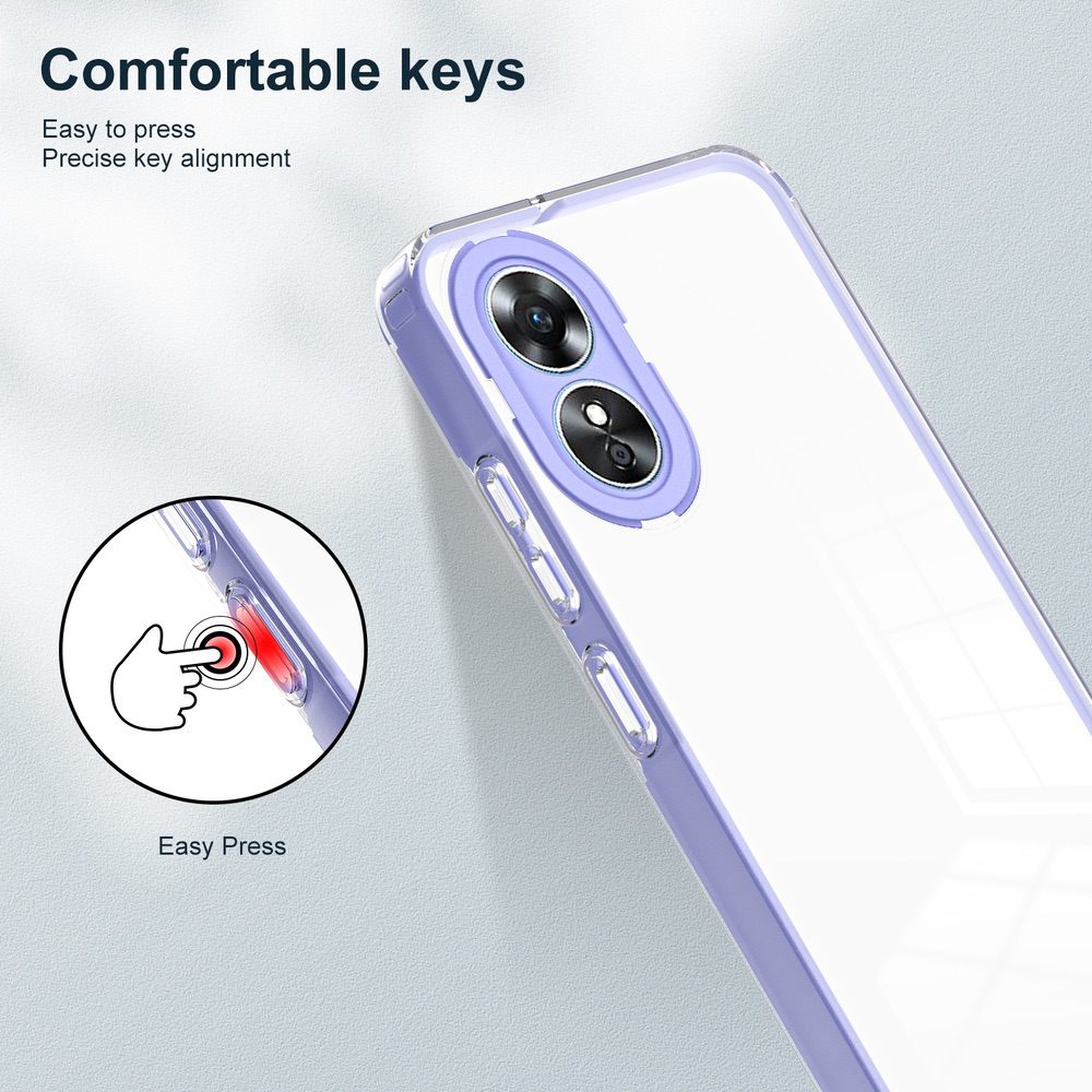 OPPO A17 4G Case Shockproof TPU Color PC Frame - Purple