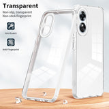 OPPO A17 4G Case Shockproof TPU Color PC Frame - White Transparent