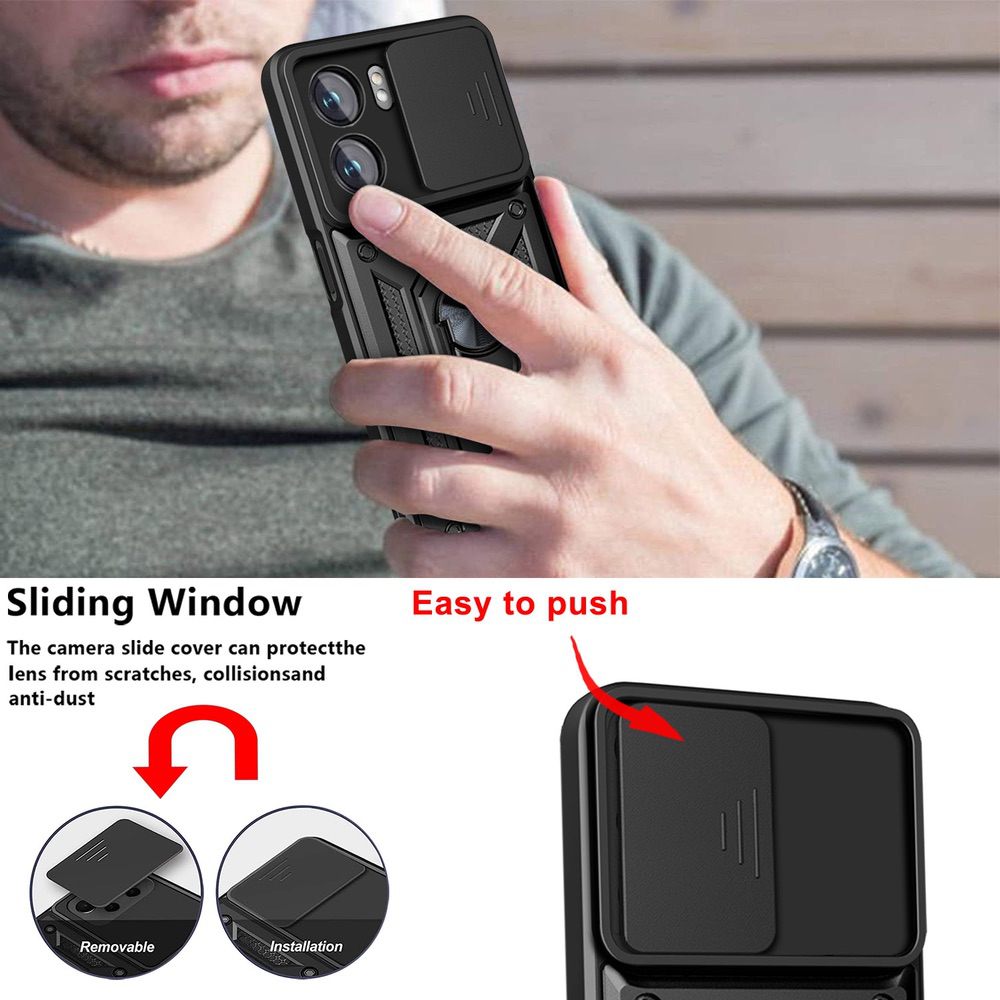 OPPO A77 5G / OPPO A57 5G Case With Camera Shield Cover - Black