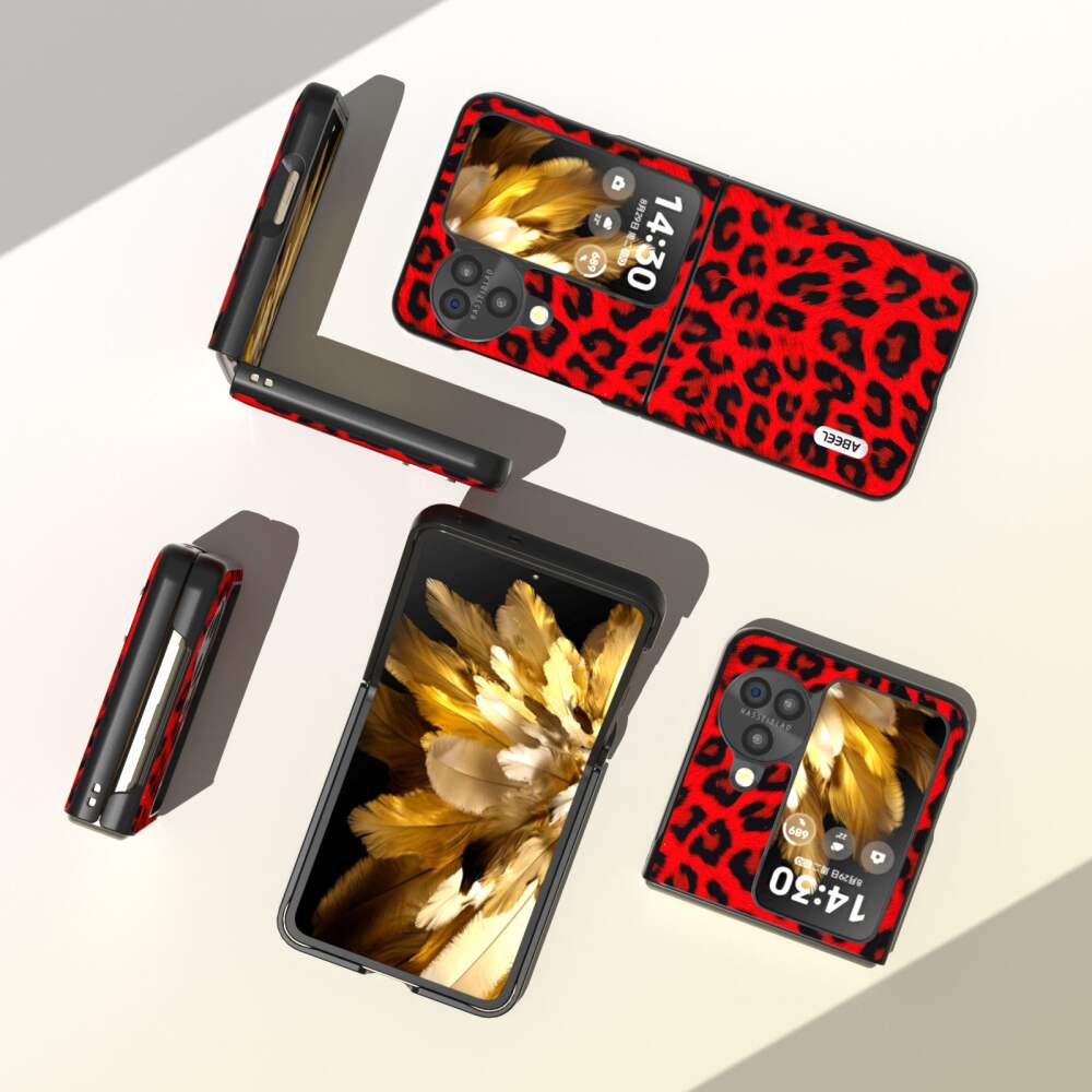 OPPO Find N3 Flip Case Protective Edge Leopard - Red Leopard