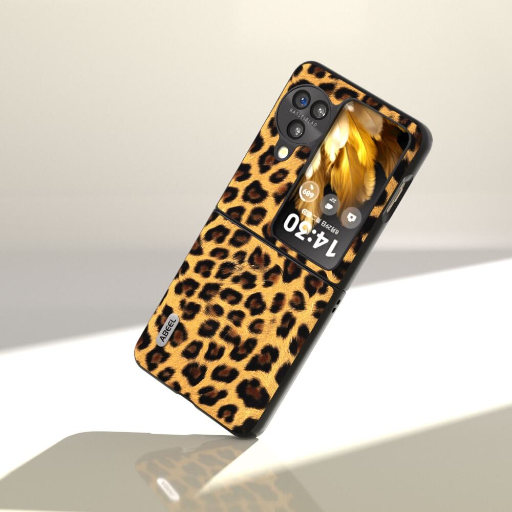 OPPO Find N3 Flip Case Shockproof ABEEL Black Edge Leopard