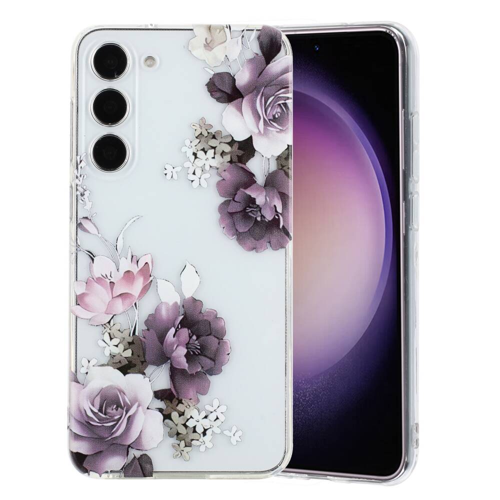 Samsung Galaxy S23 5G Case Peony Pattern Shockproof - White