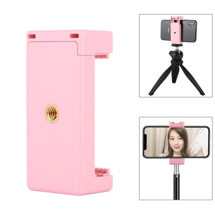 Phone Clamp with 1/4 inch Screw Holes & Cold Shoe Base - Pink