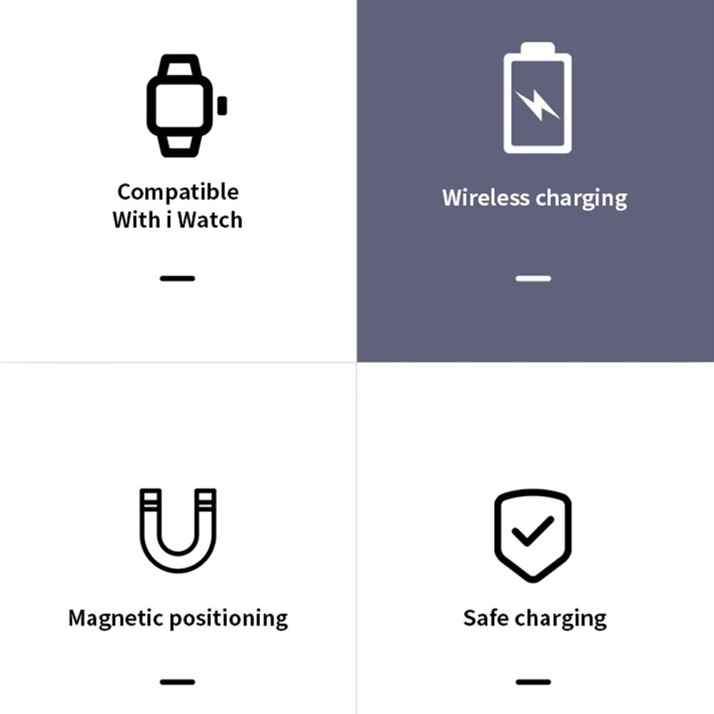 Portable Magnetic Wireless Charger for Apple Watch Series 6 / 5 / SE / 4 / 3 / 2 / 1 (Black)