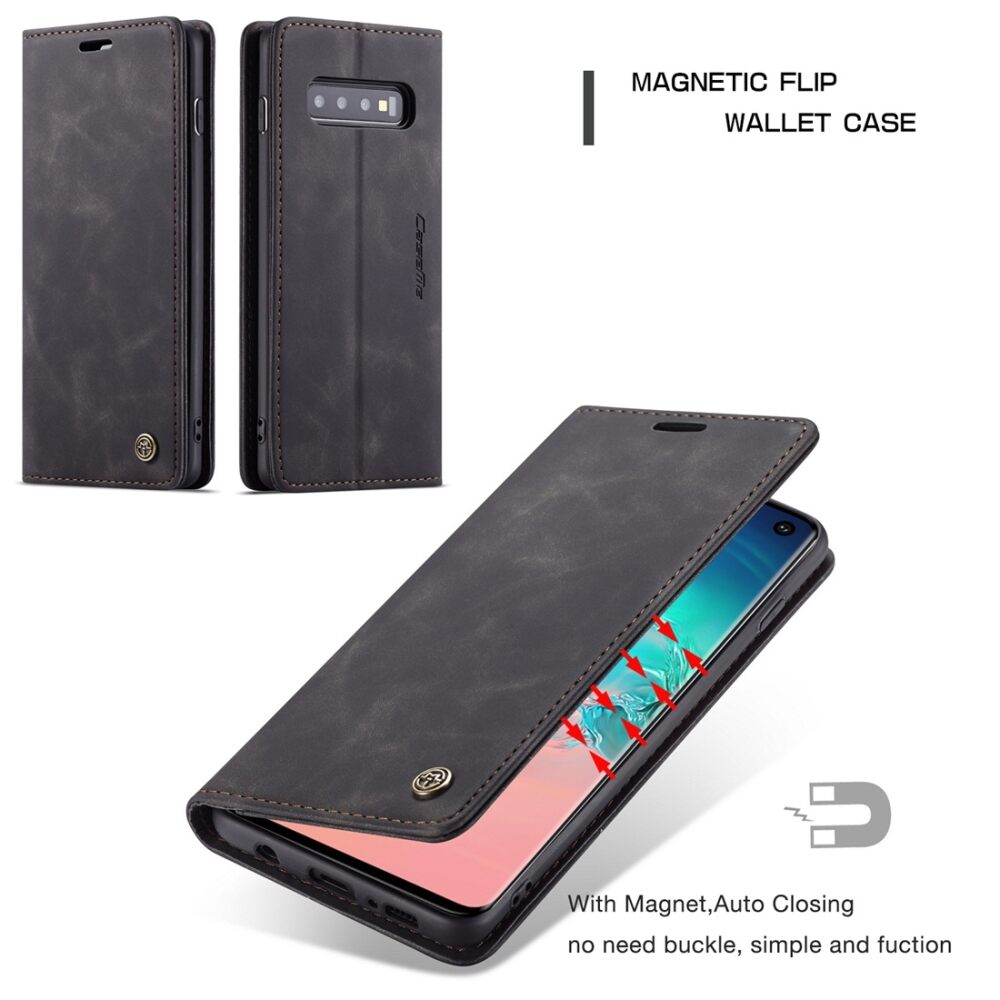 Samsung Galaxy S10 Case Shockproof Wallet - Black