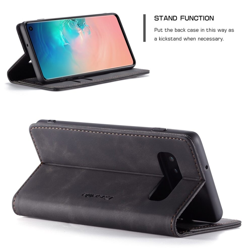 Samsung Galaxy S10 Case Shockproof Wallet - Black