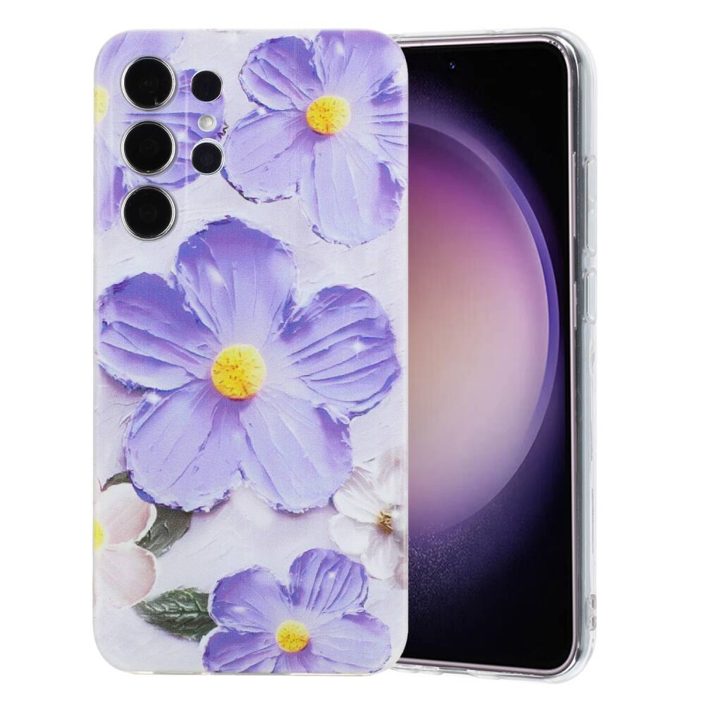 Samsung Galaxy S24 Ultra 5G Case Shockproof Flowers Pattern - Purple