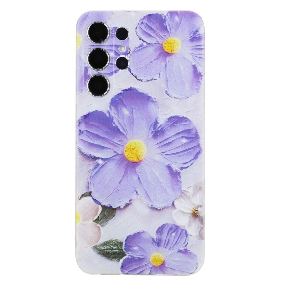 Samsung Galaxy S24 Ultra 5G Case Shockproof Flowers Pattern - Purple