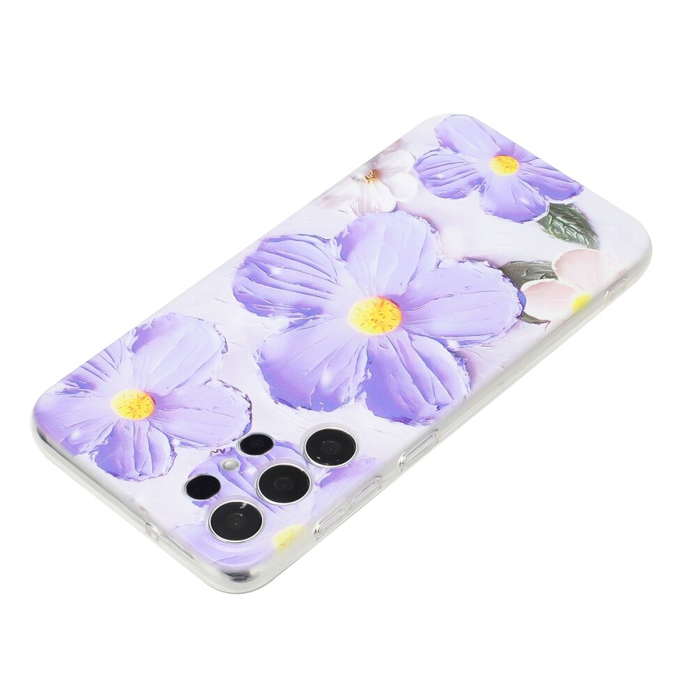 Samsung Galaxy S24 Ultra 5G Case Shockproof Flowers Pattern - Purple