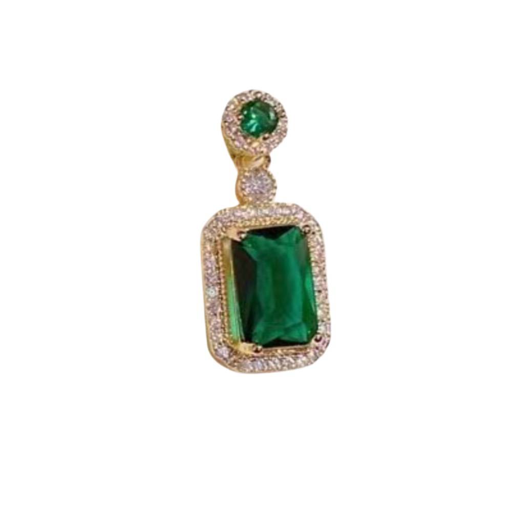 Rectangular Crystal Jewellery Set - Gold Plated Stainless Steel