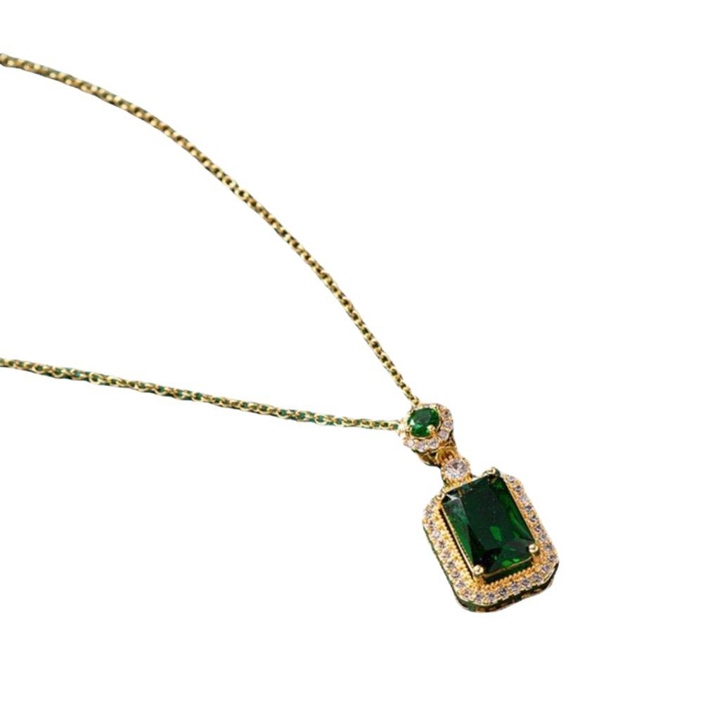 Rectangular Crystal Jewellery Set - Gold Plated Stainless Steel
