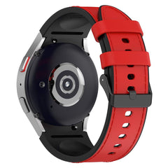 Red Silicone & PU leather Buckle Strap for Galaxy Watch6