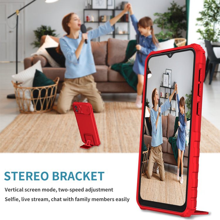 Samsung Galaxy A04 Case With Stereoscopic Holder - Red